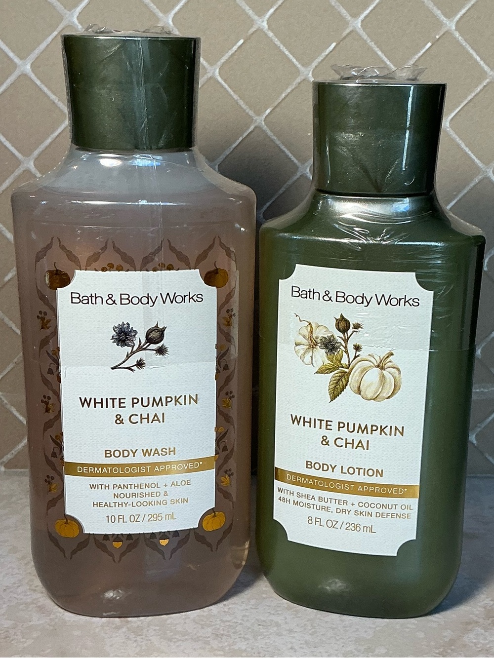Bath & Body Works White Pumpkin & Chai Body Wash Lotion Set NEW